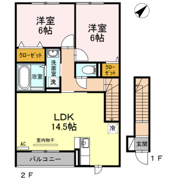 リバブル北高下 B棟の間取り