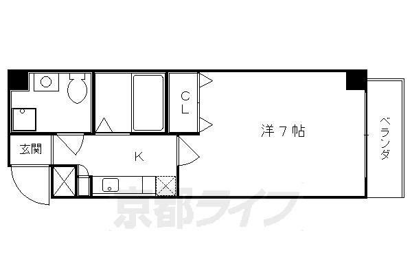 京都市下京区丸屋町のマンションの間取り