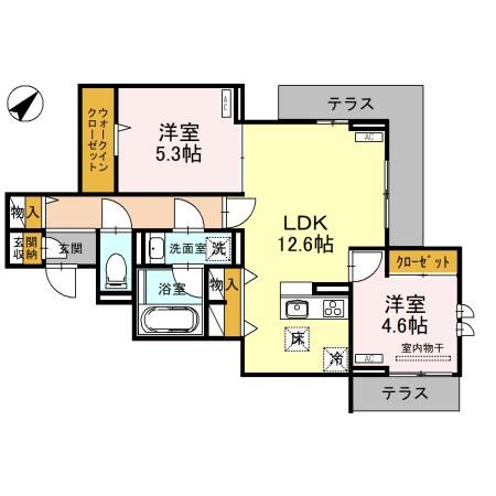 さいたま市西区大字指扇のアパートの間取り