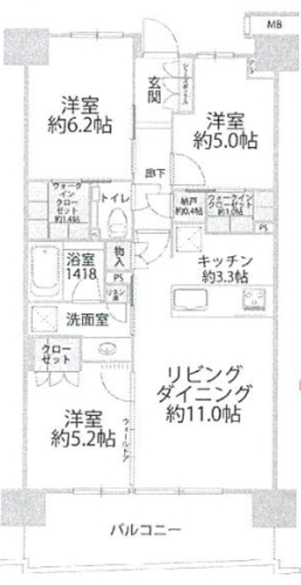 ガーデンクロス東京王子の間取り