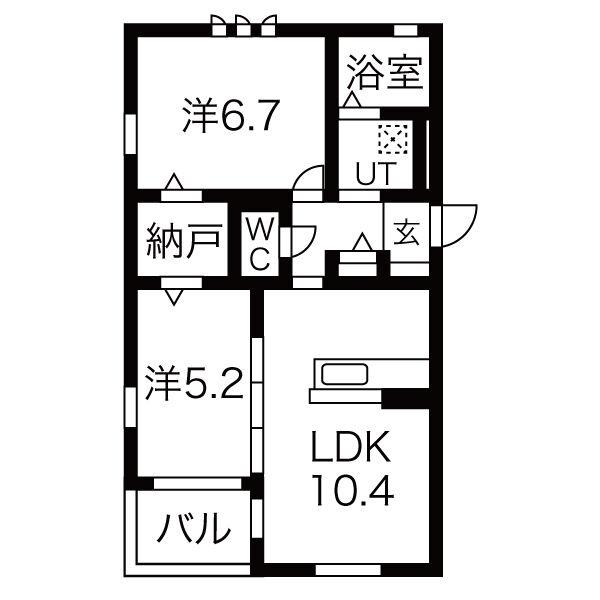 エスパシオフェリスA（東小保方町）の間取り