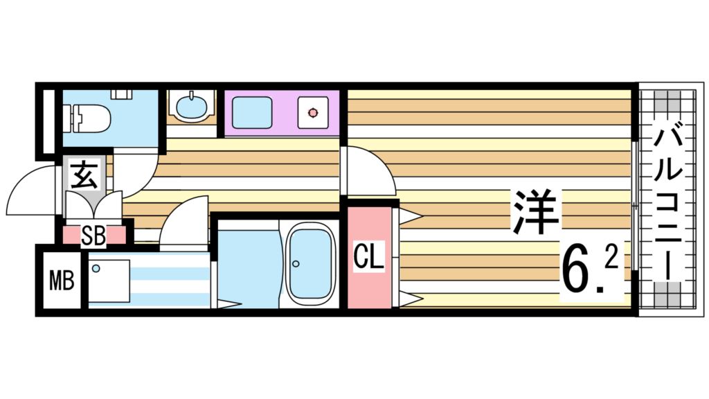 神戸市北区鈴蘭台西町のアパートの間取り