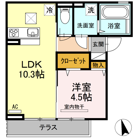 D-roomプレミオ木町の間取り