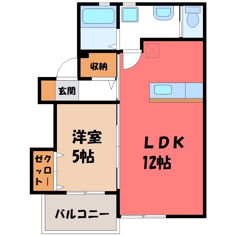 宇都宮市中今泉のアパートの間取り