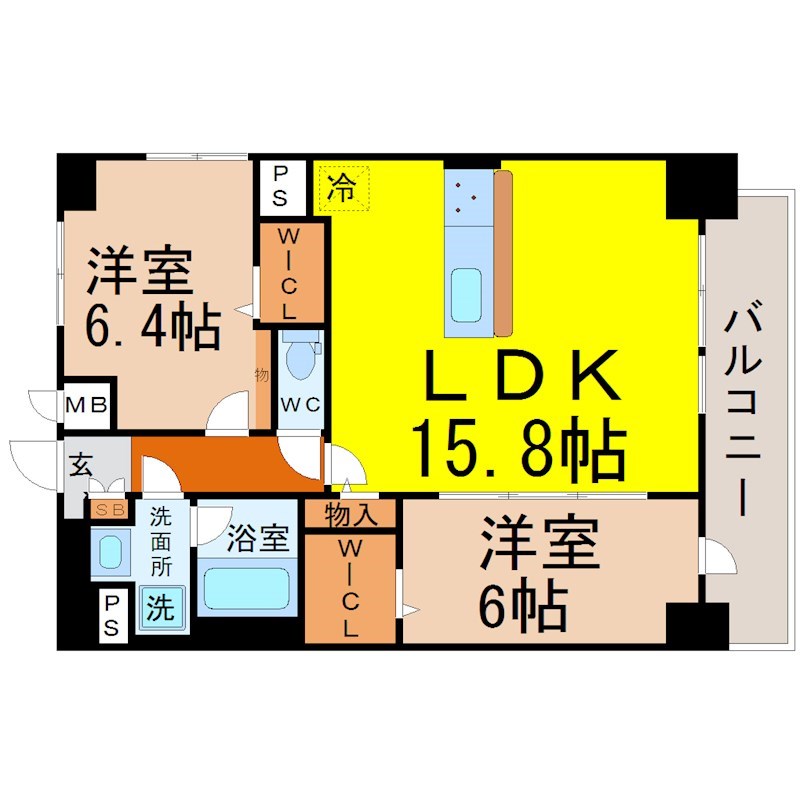 名古屋市中村区太閤通のマンションの間取り