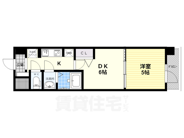 京都市右京区西京極浜ノ本町のマンションの間取り