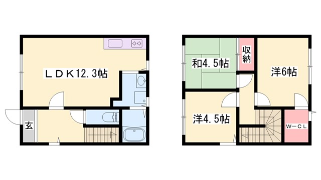 メゾネット土山Bの間取り