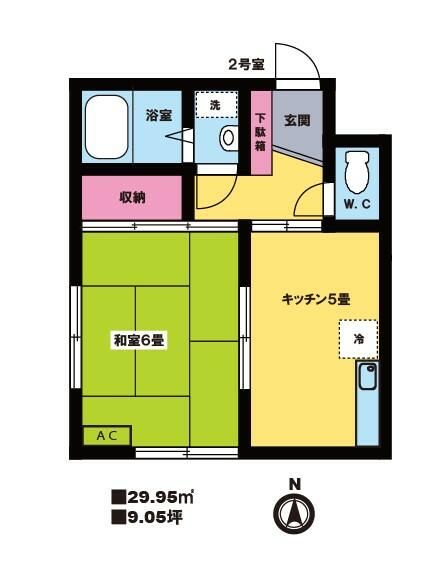 市川市高谷のアパートの間取り