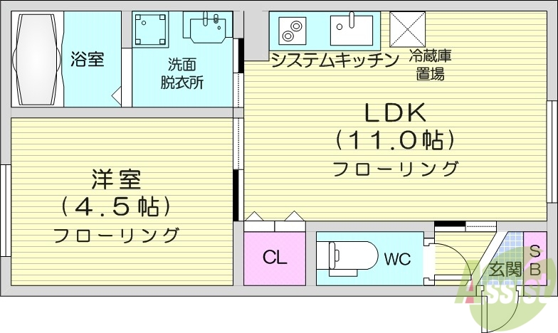 クレードル山鼻の間取り