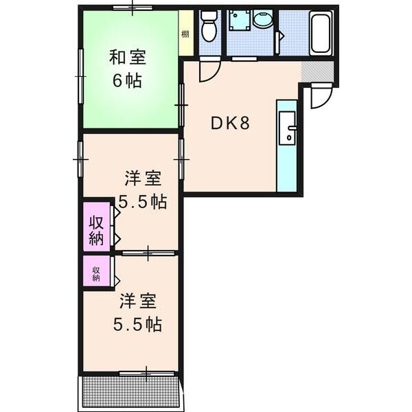 大阪市港区波除のマンションの間取り