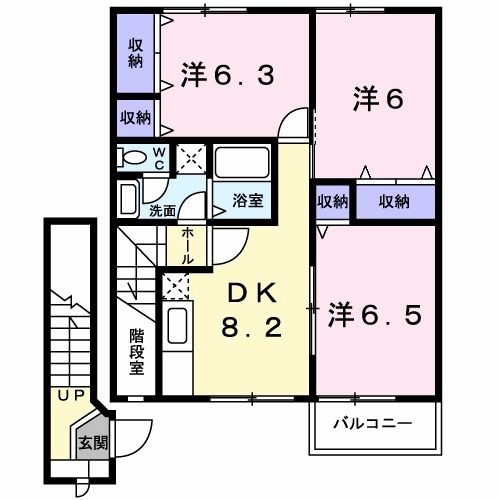 Ｖシャトー　アロースリーVIの間取り