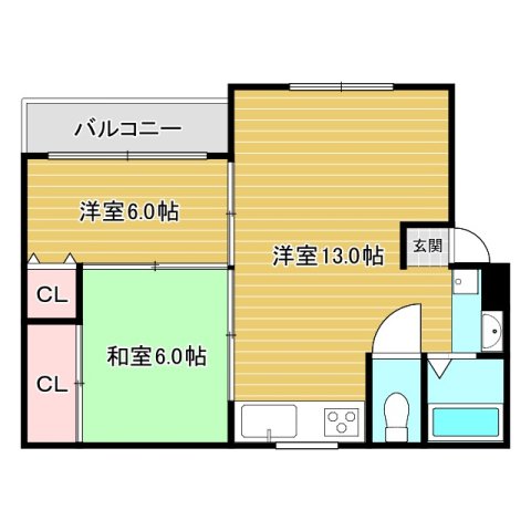 大阪市淀川区田川北のマンションの間取り