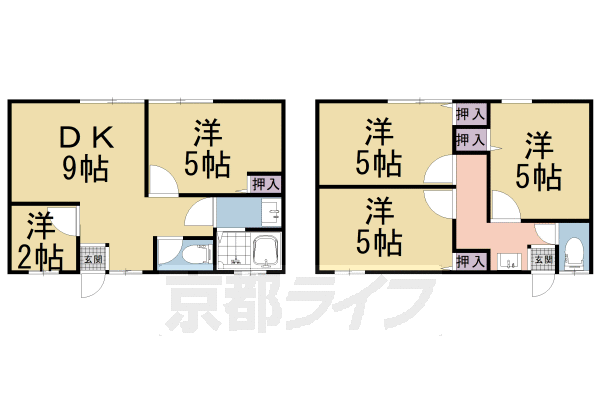 京都市山科区西野山欠ノ上町のアパートの間取り