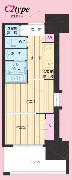 福岡市中央区高砂のマンションの間取り