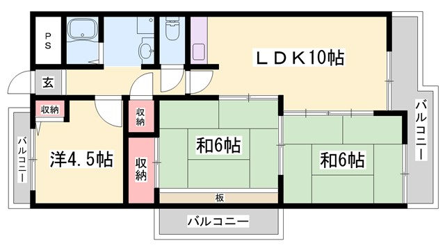 矢倉ハイツの間取り