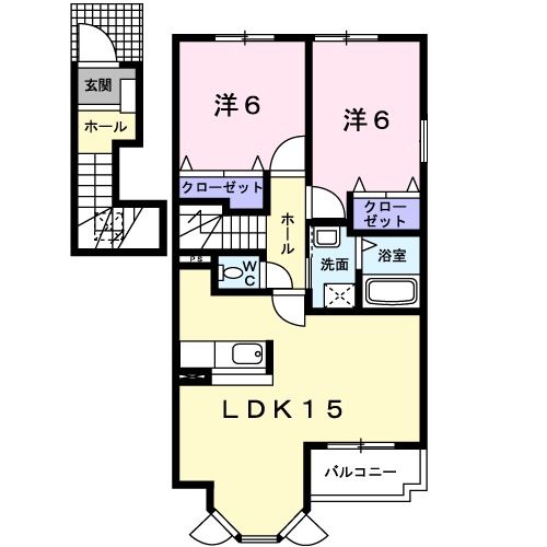 泉南郡熊取町大久保南のアパートの間取り