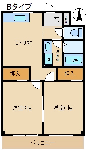 銀星ハイツ　Ａ棟の間取り