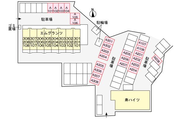 【エム　グランツの駐車場】