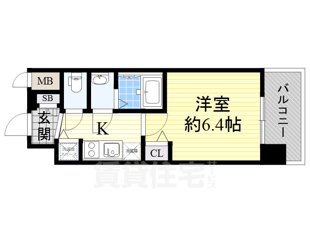 大阪市西区九条のマンションの間取り