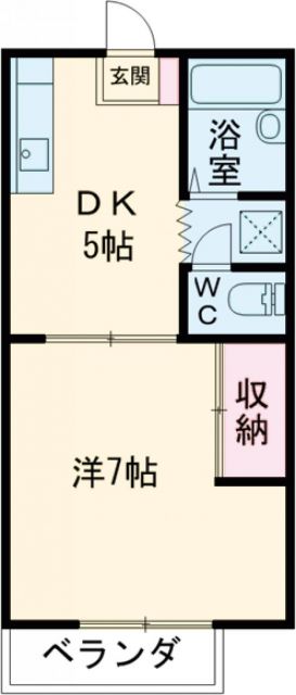 小牧市外堀のアパートの間取り