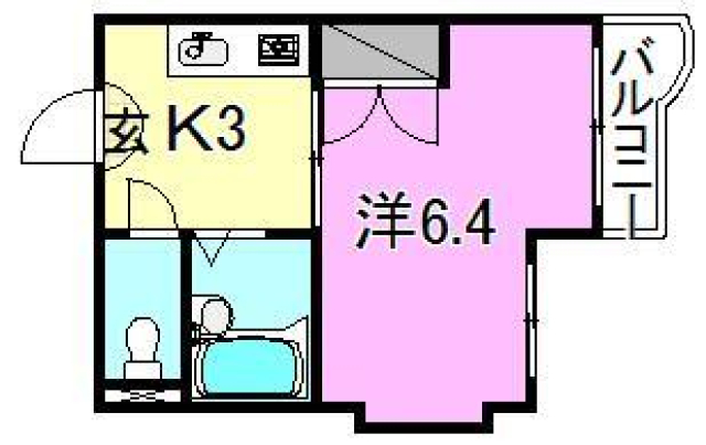 松山市山越のマンションの間取り