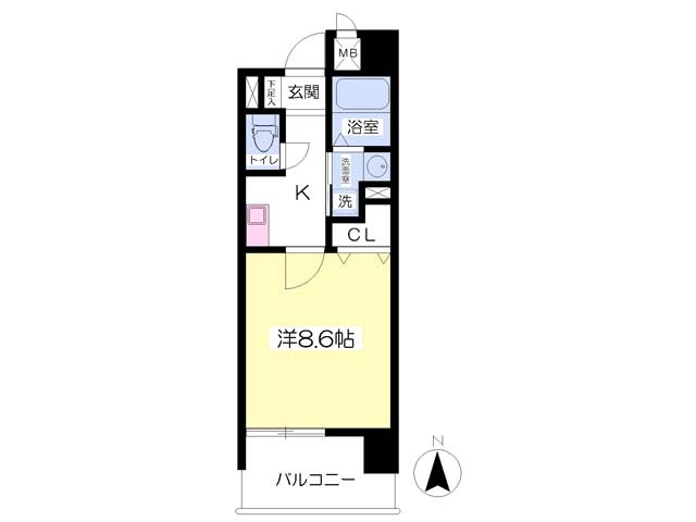 松山市保免中のマンションの間取り