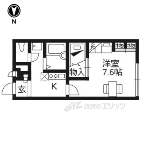 木津川市山城町平尾のアパートの間取り