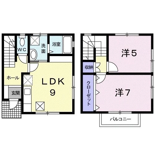 大牟田市大字白銀のアパートの間取り