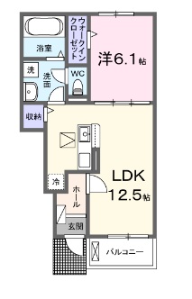 姫路市飾東町佐良和のアパートの間取り