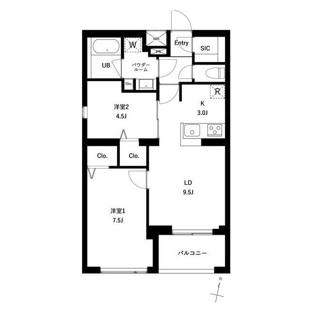 足立区梅田のマンションの間取り