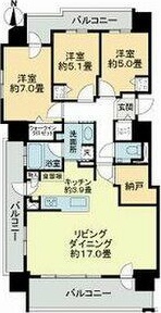 札幌市中央区南十五条西のマンションの間取り