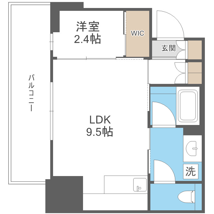 大阪市中央区常盤町のマンションの間取り