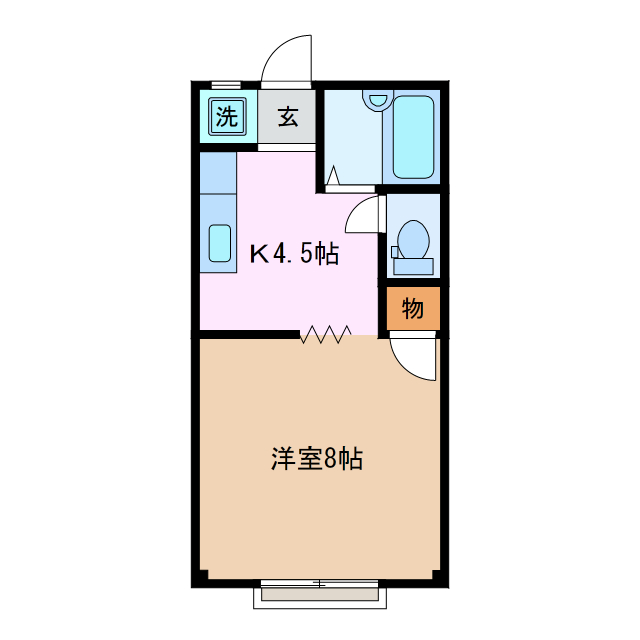 鈴鹿市国府町のアパートの間取り