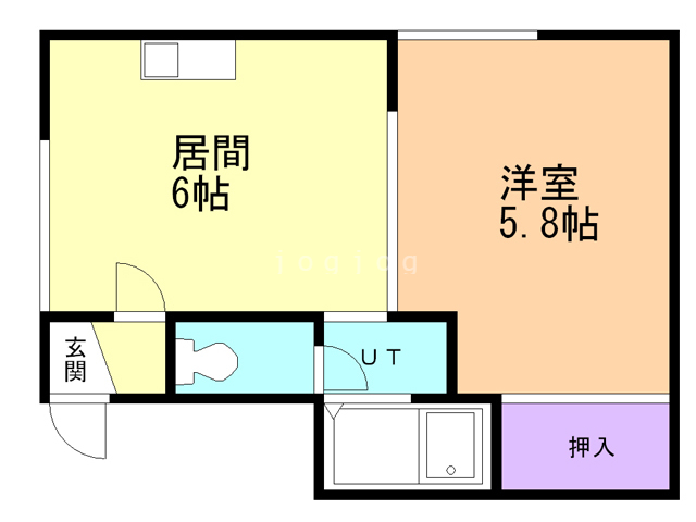 河東郡音更町新通のアパートの間取り