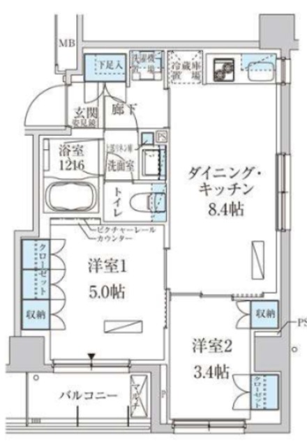 パークアクシス池上の間取り