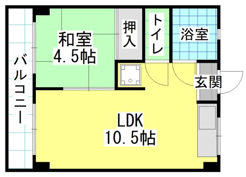 北九州市小倉北区片野新町のアパートの間取り