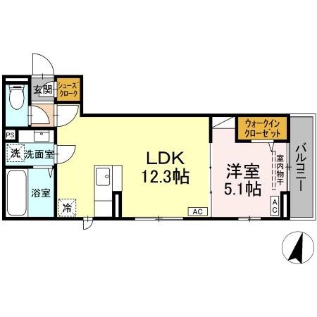 府中市日新町のアパートの間取り