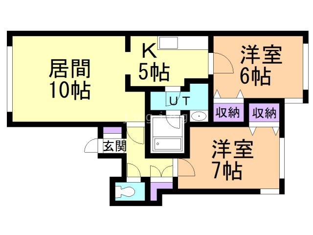 札幌市東区北十二条東のマンションの間取り