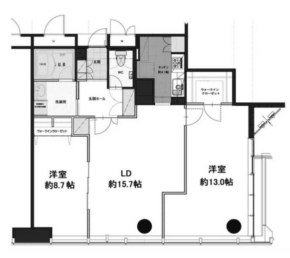 港区浜松町のマンションの間取り