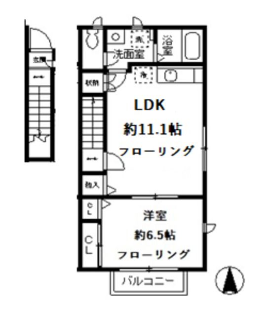 川越市大字小室のアパートの間取り