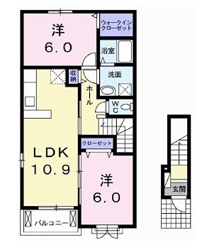 高砂市曽根町のアパートの間取り