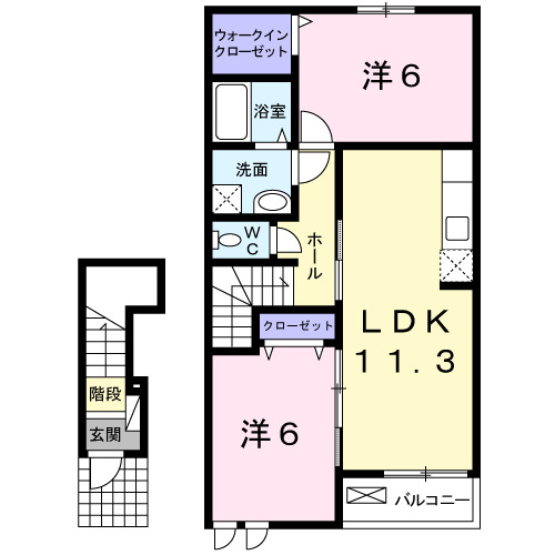 福山市津之郷町大字加屋のアパートの間取り