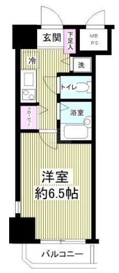 新宿区市谷柳町のマンションの間取り