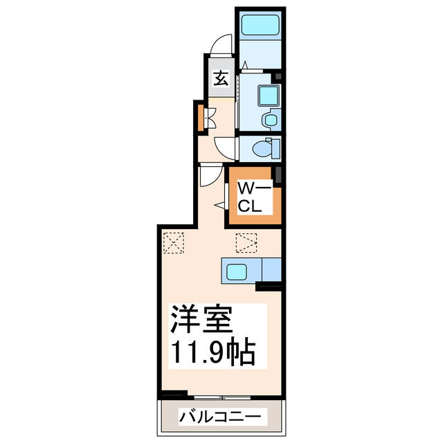 宇城市小川町北新田のアパートの間取り