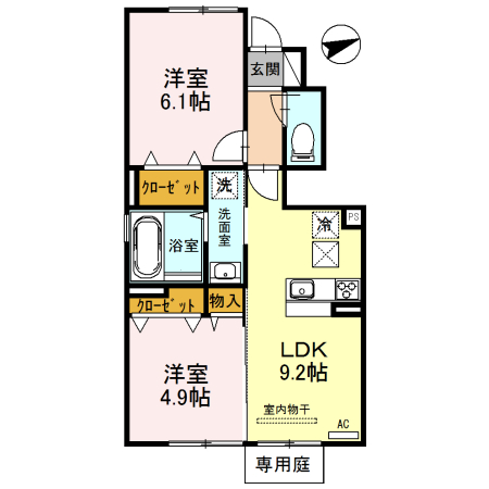 三木市大村のアパートの間取り