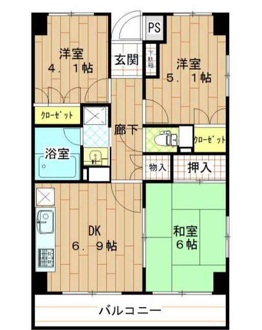 飯能市柳町のマンションの間取り