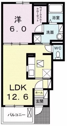 ヴィラアルバーダ　 B102号の間取り