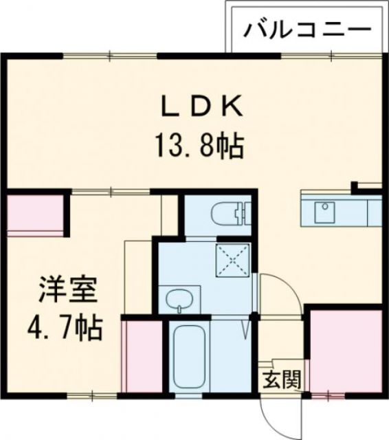 メゾン古城　Ｂ棟の間取り