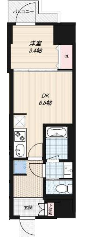 大阪市西区京町堀のマンションの間取り