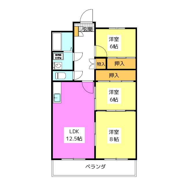 福岡市南区警弥郷のマンションの間取り